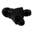 Load image into Gallery viewer, DeatschWerks 6AN Male Flare to 6AN Male Flare to 8AN Male Flare Y Fitting - Anodized Matte Black - Main Product View