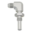 Load image into Gallery viewer, DeatschWerks 6AN Male Flare to 90-Degree 3/8in Single Hose Barb - Anodized DW Titanium - Main Product View