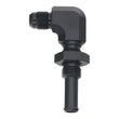 Load image into Gallery viewer, DeatschWerks 6AN Male Flare to 90-Degree 3/8in Single Hose Barb - Anodized Matte Black - Main Product View