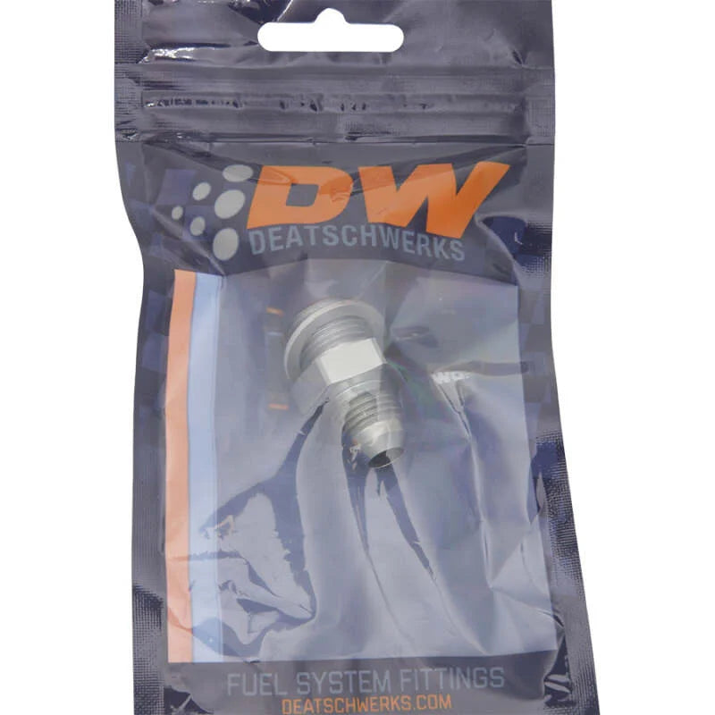 DeatschWerks 6AN Male Flare to M16 X 1.5 Male Metric Adapter (Incl. Crush Washer) - Titanium - Side View