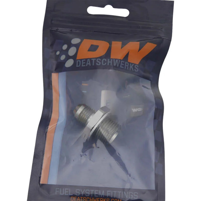 DeatschWerks 6AN Male Flare to M18 X 1.5 Male Metric Adapter (Incl Crush Washer) - Titanium - Side View
