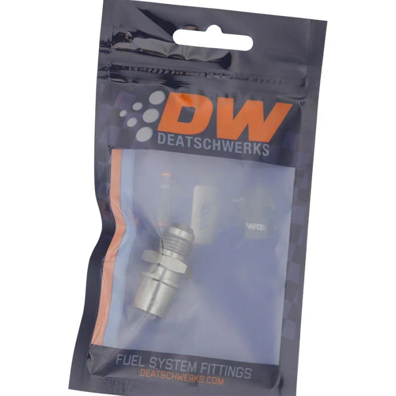 DeatschWerks 6AN Male Flare to Toyota Module Quick Connect - Anodized DW Titanium - Side View