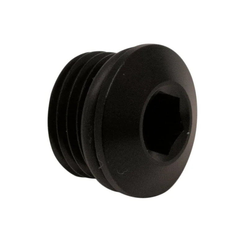DeatschWerks 6AN ORB Male Plug Low Profile Internal Allen/Hex (Incl O-Ring) - Anodized Matte Black - Main Product View