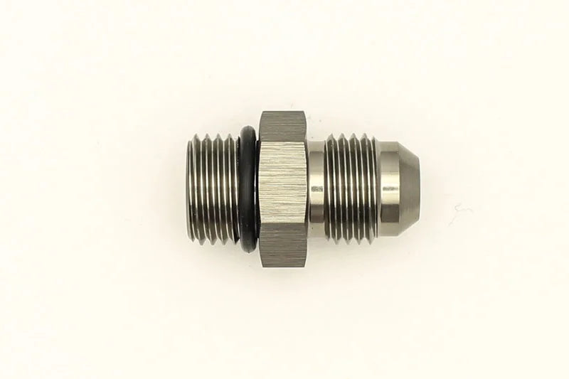 DeatschWerks 6AN ORB Male To 6AN Male Flare Adapter (Incl. O-Ring) - Side View