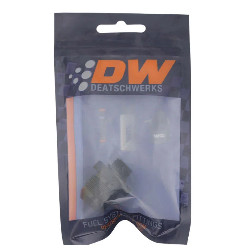 DeatschWerks 6AN ORB Male to 10AN Male Flare Adapter - Anodized Matte Black - Side View