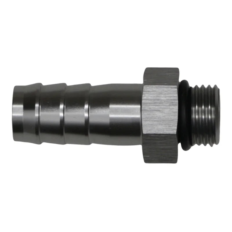 DeatschWerks 6AN ORB Male to 1/2in Male Triple Barb Fitting (Incl O-Ring) - Anodized DW Titanium - Main Product View