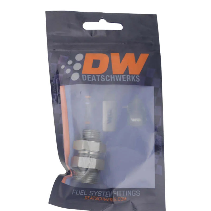 DeatschWerks 6AN ORB Male to 8AN ORB Male Swivel Adapter - Anodized DW Titanium - Side View