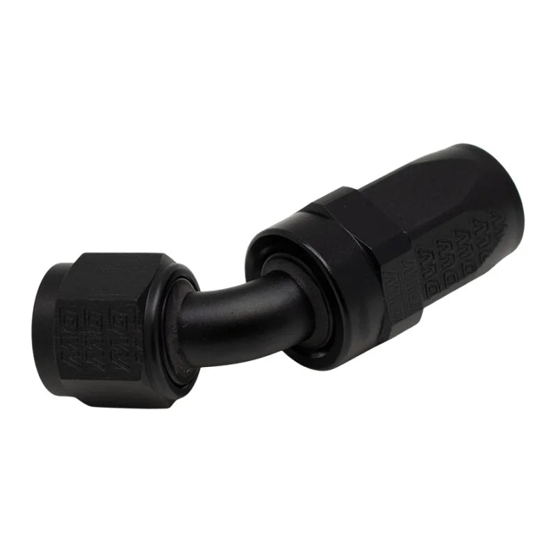 DeatschWerks 8 AN Female Flare Swivel 60-Degree Hose End CPE - Anodized Matte Black - Main Product View