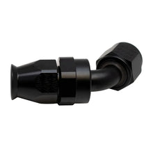 Load image into Gallery viewer, DeatschWerks 8 AN Female Flare Swivel 60-Degree Hose End PTFE - Anodized Matte Black - Main Product View