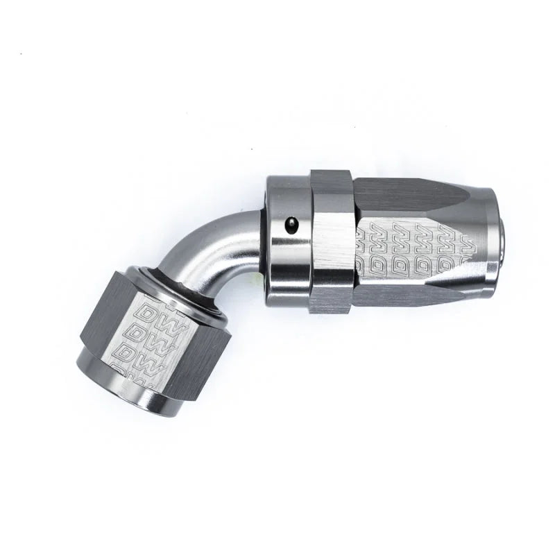 DeatschWerks 8 AN Female Flare Swivel 60-degree Hose End CPE - Anodized DW Titanium - Main Product View