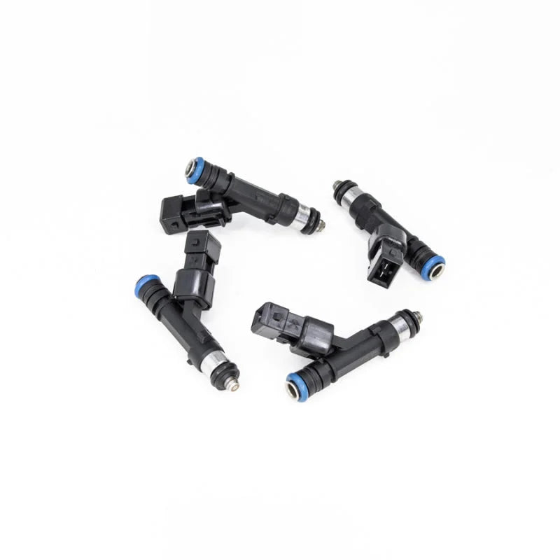 DeatschWerks 85-98 Volvo 240/740/940 Red Block 900cc Injectors - Set of 4 - Side View