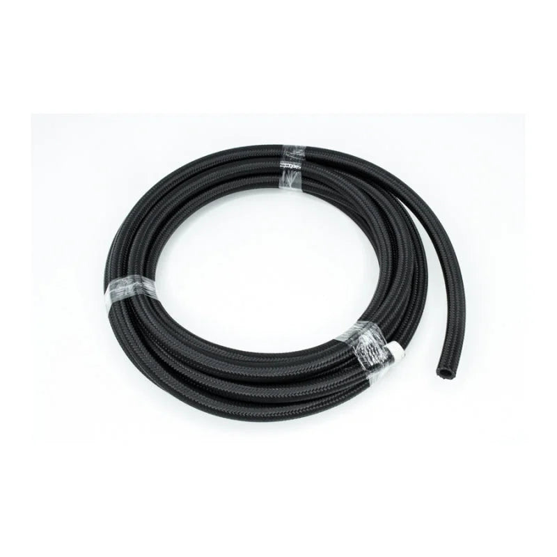 DeatschWerks 8AN Black Nylon Braided CPE Hose 20 Feet - Back View