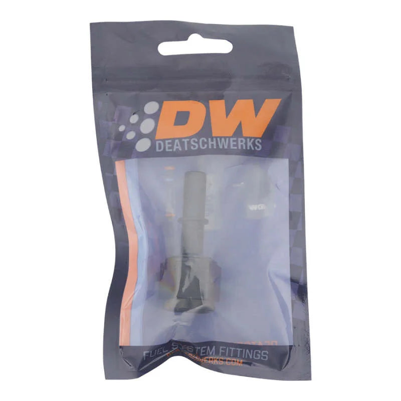 DeatschWerks 8AN Female Flare Swivel to 3/8in Male EFI Quick Disconnect - Anodized Matte Black - Side View