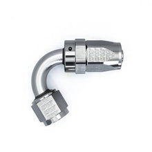 Load image into Gallery viewer, DeatschWerks 8AN Female Swivel 120-Degree Hose End CPE - Anodized Titanium - Side View