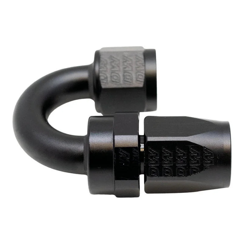 DeatschWerks 8AN Female Swivel 180-Degree Hose End CPE - Anodized Matte Black - Main Product View