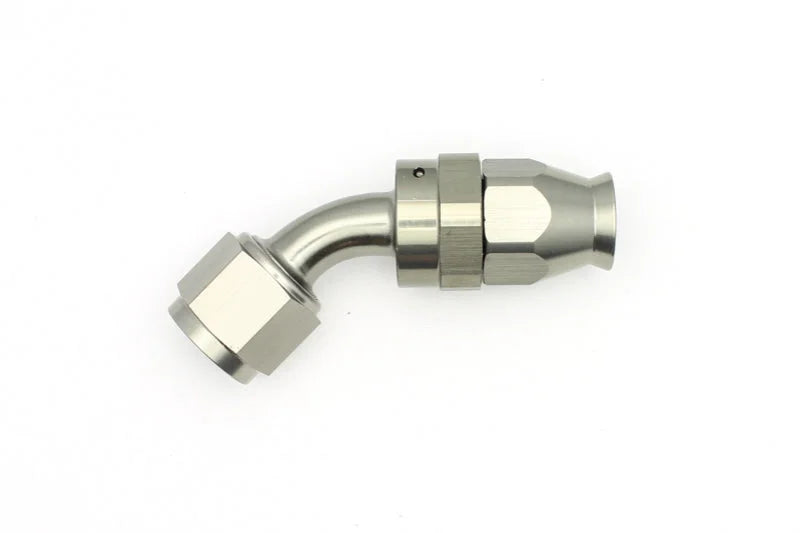 DeatschWerks 8AN Female Swivel 45-Degree Hose End PTFE (Incl. 1 Olive Insert) - Main Product View