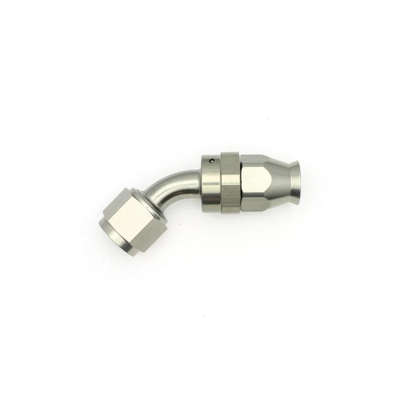 DeatschWerks 8AN Female Swivel 45-Degree Hose End PTFE (Incl. 1 Olive Insert) - Back View
