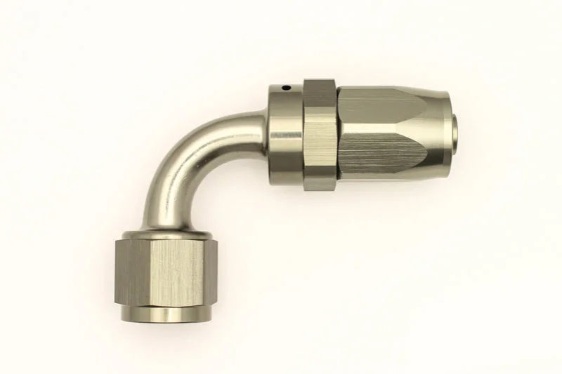 DeatschWerks 8AN Female Swivel 90-Degree Hose End CPE - Back View