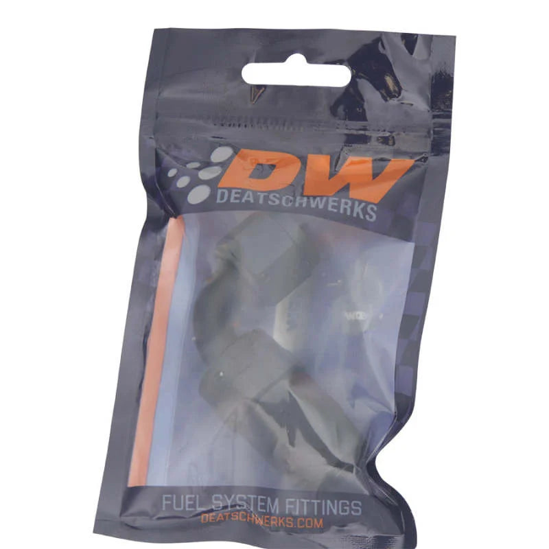 DeatschWerks 8AN Female Swivel 90-Degree Hose End CPE - Anodized Matte Black - Side View