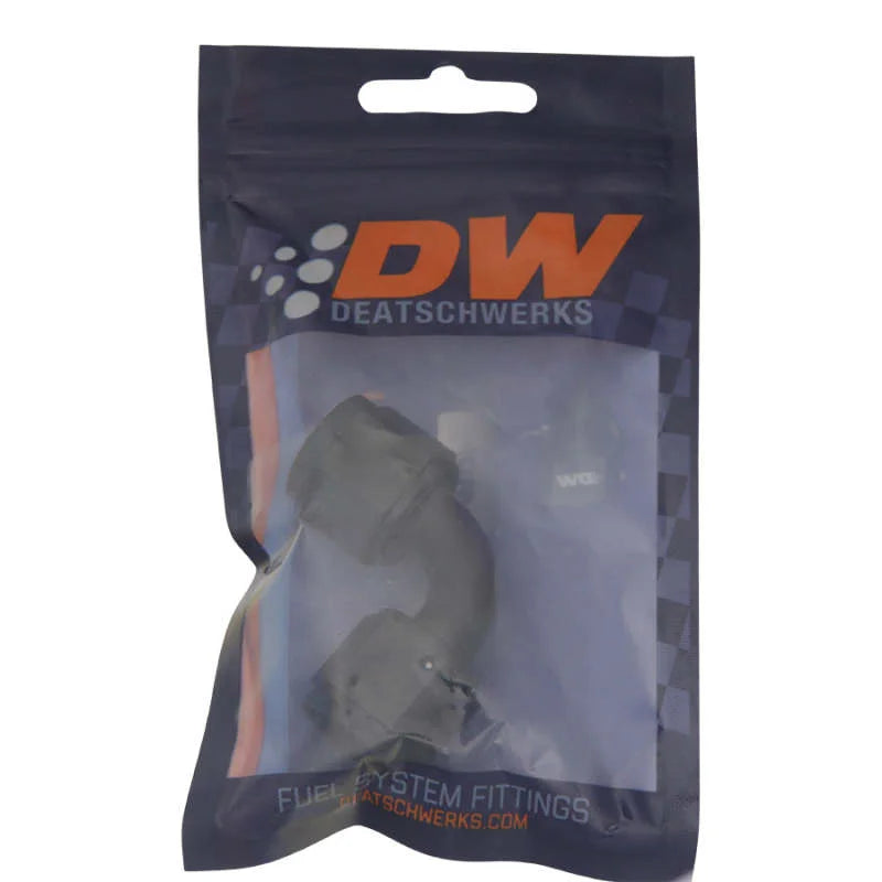 DeatschWerks 8AN Flare Female Swivel 90-Degree to 8AN Flare Female Swivel - Anodized Matte Black - Side View