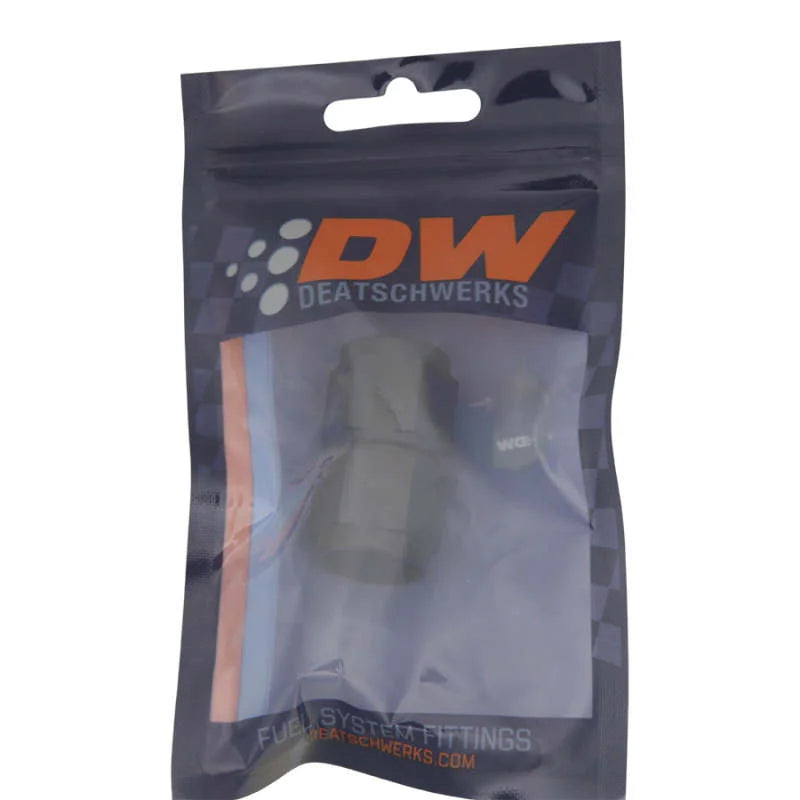DeatschWerks 8AN Flare Female Swivel to 8AN Flare Female Swivel - Anodized Matte Black - Side View