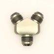 Load image into Gallery viewer, DeatschWerks 8AN Male Flare + 8AN Male Flare To 8AN Male Flare Y-Block Fitting - Side View