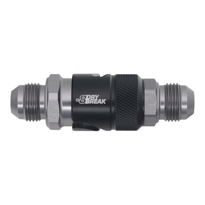 DeatschWerks 8AN Male Flare Quick Disconnect Dry Break Fitting - 2 Pieces Anodized Matte Black - Main Product View