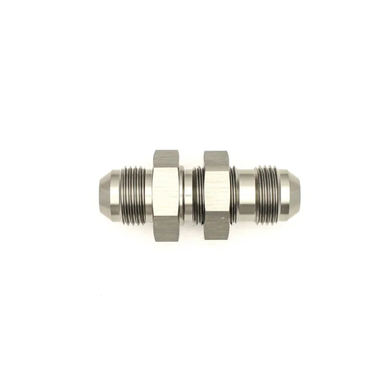 DeatschWerks 8AN Male Flare To 8AN Male Flare Bulkhead Adapter (Incl. Nut) - Back View