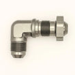 Load image into Gallery viewer, DeatschWerks 8AN Male Flare To 8AN Male Flare Bulkhead Adapter 90-Degree (Incl. Nut) - Main Product View