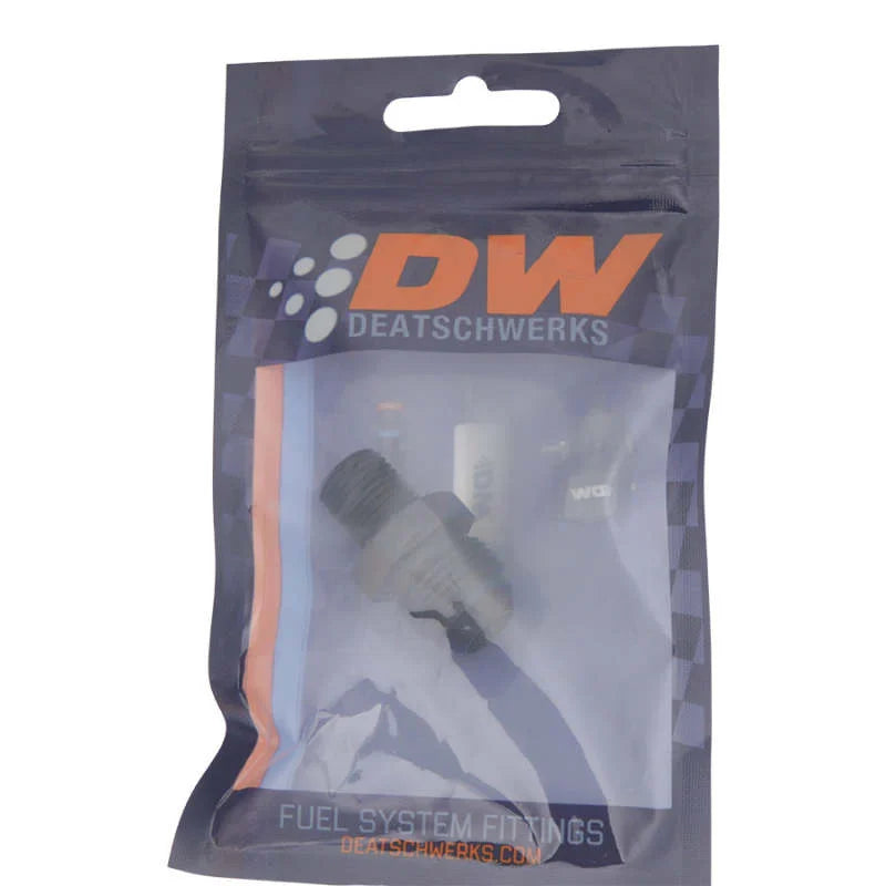 DeatschWerks 8AN Male Flare to 1/4in Male NPT Adapter - Anodized Matte Black - Side View