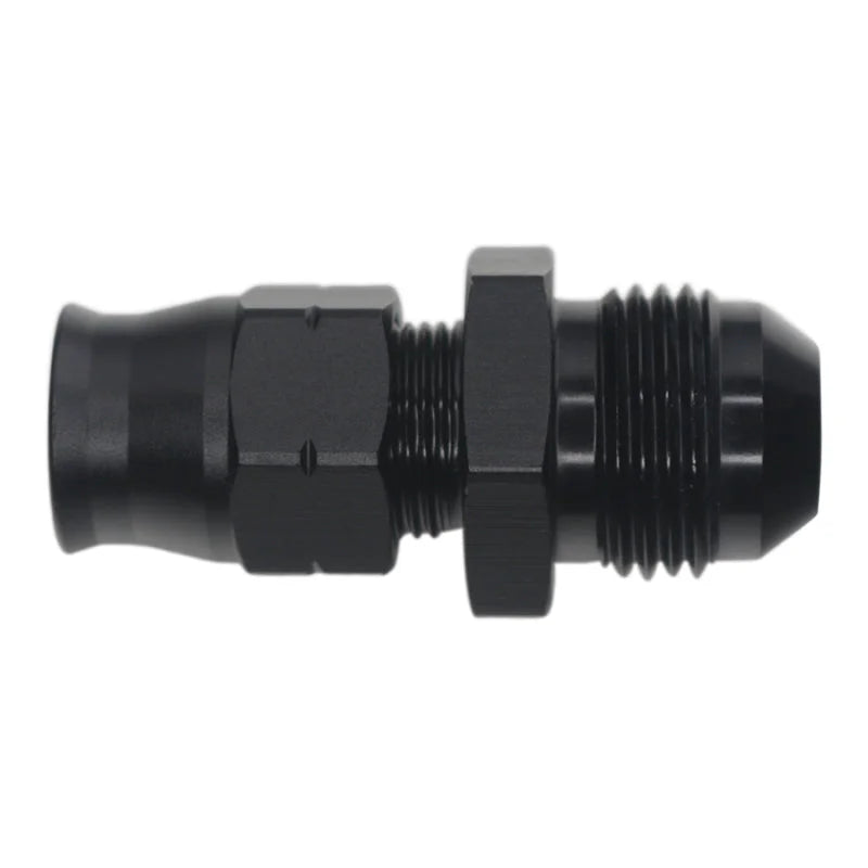 DeatschWerks 8AN Male Flare to 3/8in Hardline Compression Adapter - Anodized Matte Black - Main Product View
