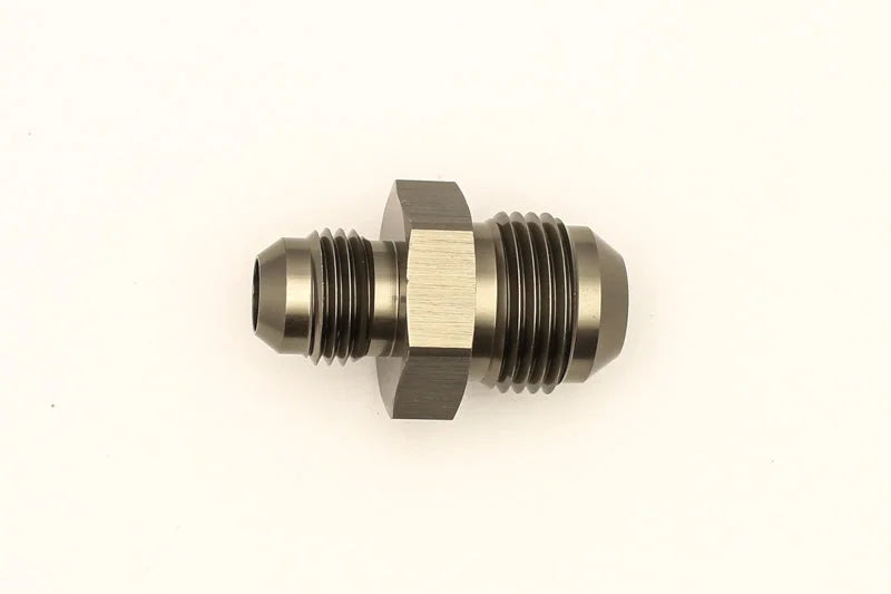 DeatschWerks 8AN Male Flare to 6AN Male Flare Reducer Straight Coupler - Installation View