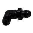 Load image into Gallery viewer, DeatschWerks 8AN Male Flare to 8AN Male Flare Bulkhead Adapter 90-Degree - Anodized Matte Black - Main Product View