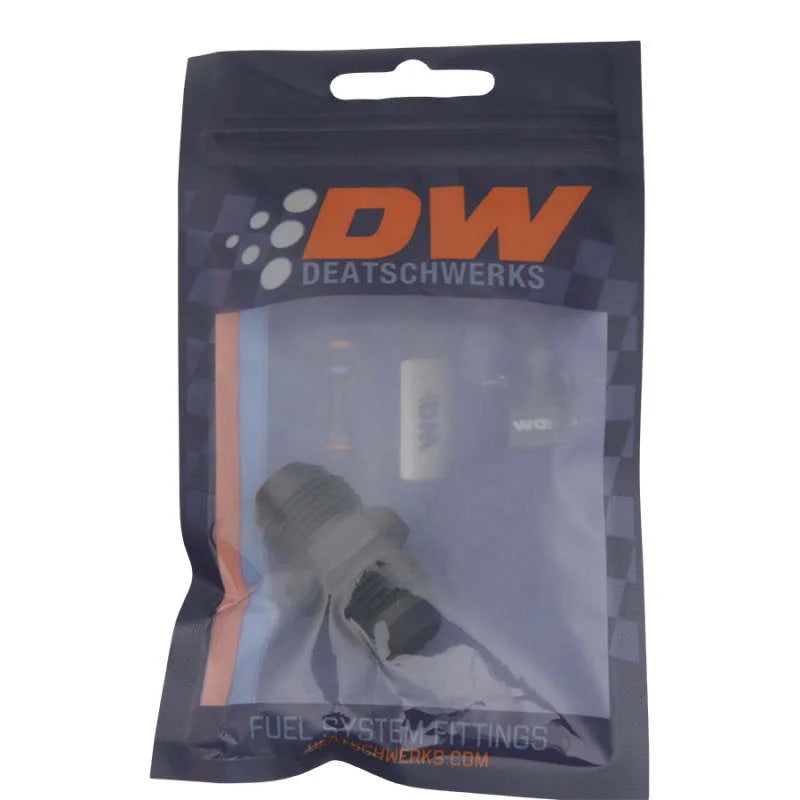 DeatschWerks 8AN Male Flare to 8AN Male Flare Coupler - Anodized Matte Black - Side View