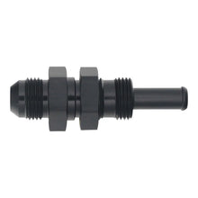 Load image into Gallery viewer, DeatschWerks 8AN Male Flare to Straight 3/8in Single Hose Barb - Anodized Matte Black - Main Product View