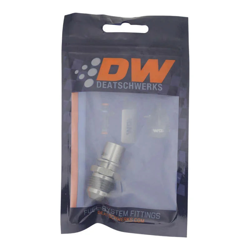 DeatschWerks 8AN Male Flare to Toyota Module Quick Connect - Anodized DW Titanium - Side View