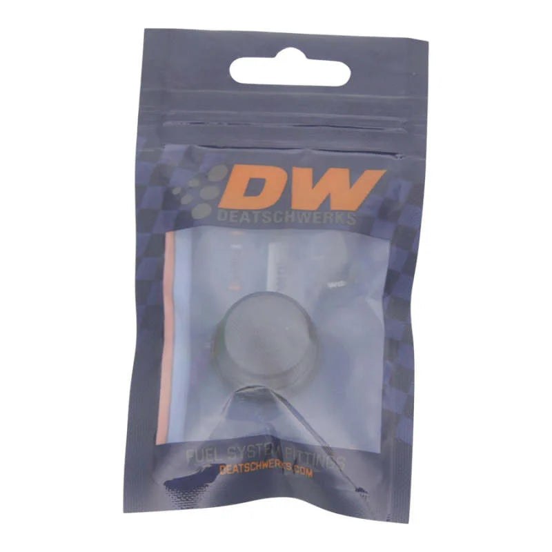 DeatschWerks 8AN ORB Male Plug Low Profile Internal Allen/Hex (Incl O-Ring) Anodized Matte Black - Side View
