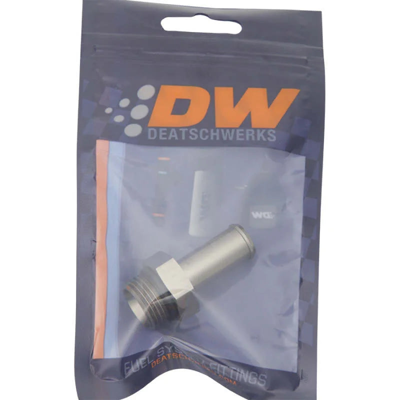 DeatschWerks 8AN ORB Male To 1/2in Barb Fitting (Single Barb - Incl O-Ring) - Back View