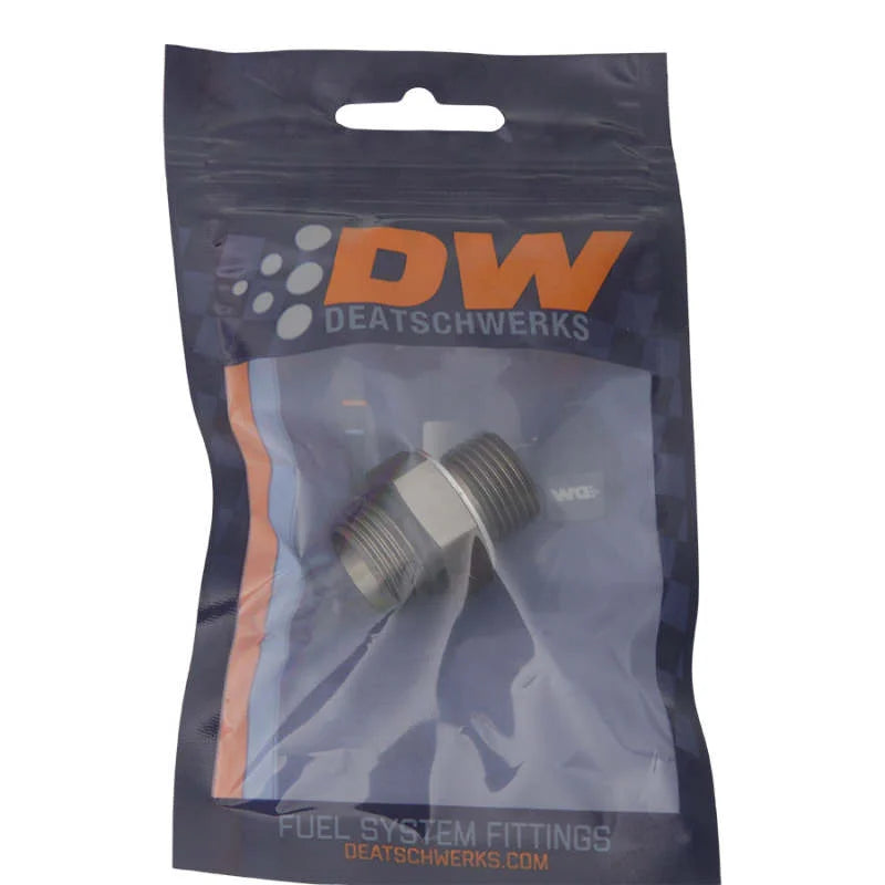 DeatschWerks 8AN ORB Male To 18 X 1.5 Metric Male (Incl O-Ring and Crush Washer) - Back View