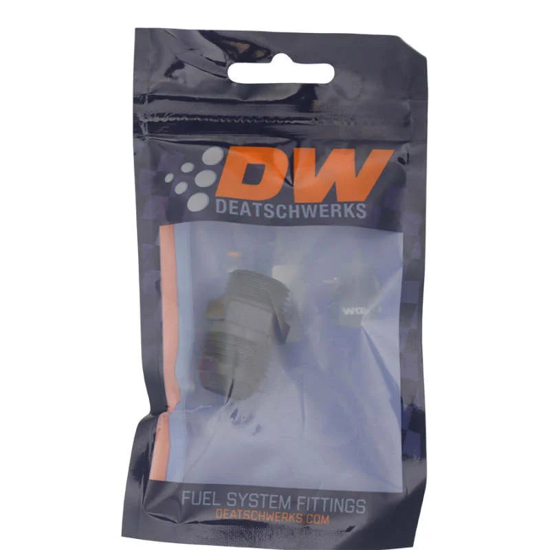 DeatschWerks 8AN ORB Male to 10AN Male Flare Adapter - Anodized Matte Black - Side View