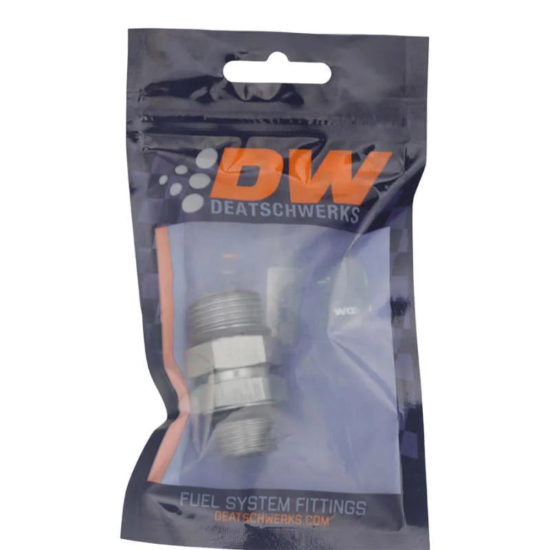 DeatschWerks 8AN ORB Male to 10AN ORB Male Swivel Adapter - Anodized DW Titanium - Side View