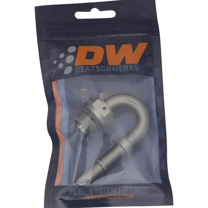 DeatschWerks 8AN ORB Male to 3/8IN Male EFI Quick Connect Adapter 180 Deg. - Back View
