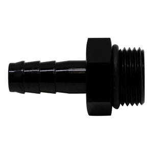 DeatschWerks 8AN ORB Male to 3/8in Male Triple Barb Fitting (Incl O-Ring) - Anodized Matte Black - Main Product View
