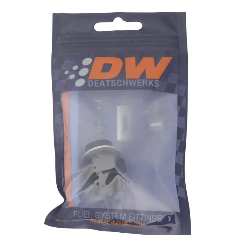 DeatschWerks 8AN ORB Male to M18 X 1.5 Metric Male (Incl O-Ring and Washer) - Anodized Matte Black - Side View