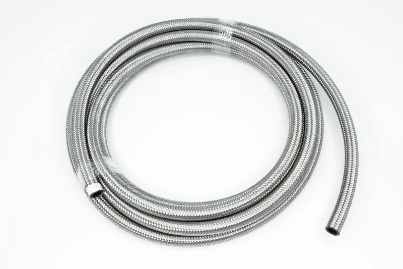 DeatschWerks 8AN SS Double Braided CPE Hose 20 Feet - Side View