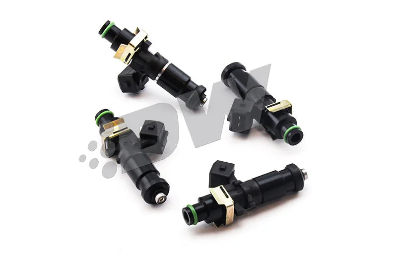 DeatschWerks 95-99 Mitsubishi Eclipse 4G63T / 03-06 Evo 8/9 Bosch EV14 1200cc Injectors (Set of 4) - Back View