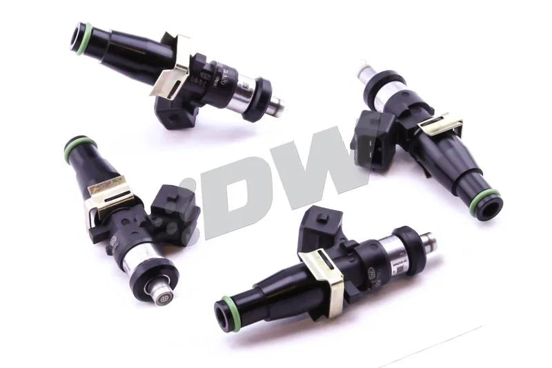 DeatschWerks 95-99 Mitsubishi Eclipse 4G63T / 03-06 EVO 8/9 Bosch EV14 1500cc Injectors (Set of 4) - Side View