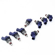 Load image into Gallery viewer, DeatschWerks 95-99 Nissan Q45 370cc Side Feed Injectors - Back View