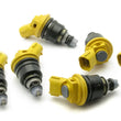 Load image into Gallery viewer, DeatschWerks 96-99 Nissan I30 VQ30 / RB25DET / Maxima VQ30de / 300zx 950cc Side Feed Injectors - Back View