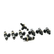 Load image into Gallery viewer, DeatschWerks Bosch EV14 Universal 48mm/11mm 220lb/hr Injectors (Set of 8) - Back View
